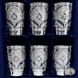 Набор серебряных стаканов "Экзотика-2" (6 шт) (Объем 1 стакана 400 мл)