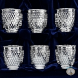 Набор серебряных стаканов "Чешуя-2" (6 шт) (объем 1 стакана 230 мл)