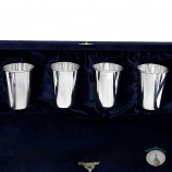 Набор серебряных стопок для водки или коньяка "Барин" (4 шт) (объем 1 стопки 90 мл)