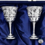 Набор серебряных рюмок для водки или коньяка "Венера-2" (2 шт) (объем 1 рюмки 60 мл)