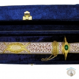 Серебряный меч с эмалью, позолотой, слоновой костью и изумрудом "Чингиз-Хан"