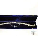Серебряная сабля со вставками из слоновой кости и лезвием из Дамасской стали "Ника"