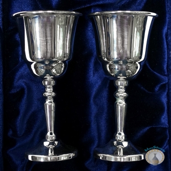 Набор серебряных рюмок для водки или коньяка 925 пробы "Белоснежка-3" (2 шт)