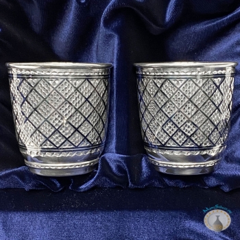 Набор серебряных стаканов "Венеция" (2 шт) (объем 1 стакана 230 мл)