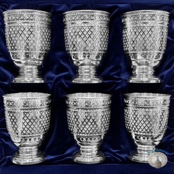 Набор серебряных стаканов "Оазис" (6 шт) (объем 1 стакана 250 мл)