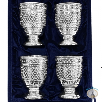 Набор серебряных стаканов "Оазис" (4 шт) (объем 1 стакана 220 мл)
