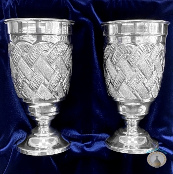 Набор серебряных стаканов "Белая ночь" (2 шт) (объем 1 стакана 310 мл)