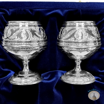 Набор серебряных бокалов для коньяка "Граф-2" (2шт) (объем 1 бокала 190 мл)