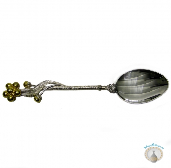 Серебряная чайная ложка с позолотой "Цветник"
