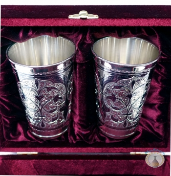 Набор серебряных стаканов "Кристалл" (2 шт) (объем 1 стакана 220 мл)