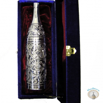 Серебряная бутылка для водки или коньяка "Гурман"