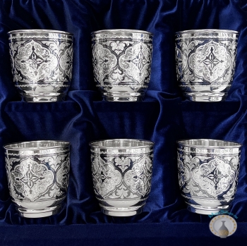 Набор серебряных стаканов "Арктика" (6 шт) (объем 1 стакана 230 мл)