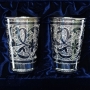 Набор серебряных стаканов "Кубачи-4" (2 шт) (объем 1 стакана 220 мл) - фото 1