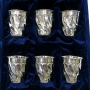 Набор серебряных стопок для водки или коньяка "Волна" (6 шт) (объем 1 стопки 90 мл) - фото 1