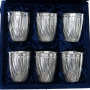 Набор серебряных стаканов "Волна-2" (6 шт) (объем 1 стакана 260 мл) - фото 1