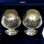 Набор серебряных бокалов для коньяка "Виллис-2" (2 шт) (объем 1 бокала 190 мл) - фото 1