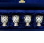Набор серебряных стопок для водки или коньяка "Алмазная грань" (4 шт) (объем 1 стопки 45 мл) - фото 1