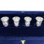 Набор серебряных стопок для водки или коньяка "Алмазная грань-2" (4 шт) (объем 1 стопки 50 мл) - фото 1
