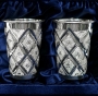 Набор серебряных стаканов "Алмазная грань" (2 шт) - фото 1