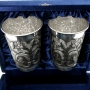 Набор серебряных стаканов "Кардинал" (2 шт) (объем 1 стакана 310 мл) - фото 1