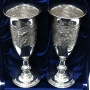 Набор серебряных бокалов "Лоза" (2 шт) (объем 1 бокала 180 мл) - фото 1