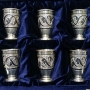 Набор серебряных стопок для водки или коньяка "Атлант" (6 шт) - фото 1