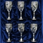 Серебряный набор рюмок для водки или коньяка с подносом "Подарочный-9" (7 предмета) - фото 3