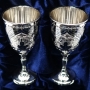 Набор серебряных рюмок для водки или коньяка "Жасмин-2" (2 шт) (объем 1 рюмки 50 мл) - фото 1