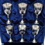 Набор серебряных рюмок для водки или коньяка "Жасмин-2" (6 шт) (объем 1 рюмки 50 мл) - фото 1