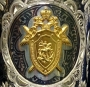 Набор серебряных бокалов с позолоченным гербом "Следственный комитет" (2 шт) - фото 2