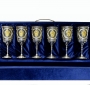 Набор серебряных бокалов с позолоченным гербом "Следственный комитет" (6 шт) - фото 1