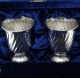 Набор серебряных стопок для водки или коньяка "Византия" (2 шт) (объем 1 стопки 50 мл) - фото 1