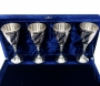 Набор серебряных рюмок для водки или коньяка "Удача" (4 шт) (объем 1 рюмки 60 мл) - фото 1