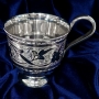 Серебряная чашка с блюдцем чайная "Рассвет-3" (объем 160 мл) - фото 2