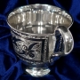 Набор серебряных чашек чайных с блюдцами "Рассвет-3" (6 шт, 12 предметов) объем 1 чашки 180 мл - фото 3