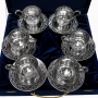 Набор серебряных чашек чайных с блюдцами "Рассвет-3" (6 шт, 12 предметов) объем 1 чашки 180 мл - фото 2