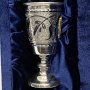 Серебряная рюмка для водки или коньяка с позолоченным гербом России "Ветеран-3" (объем 50 мл) - фото 2