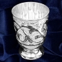 Серебряная стопка для водки или коньяка "Возрождение" (объем 80 мл) - фото 1