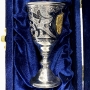 Серебряная рюмка для водки или коньяка с позолоченным гербом России "Адмирал" (объем 50 мл) - фото 1
