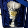 Серебряная рюмка для водки или коньяка с позолоченным гербом России "Гранд-2" (объем 75 мл) - фото 2