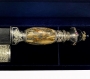Кинжал "Беринг-2" с бриллиантами, серебром, золотом, черным жемчугом, натуральными сапфирами, горным хрусталем, вставки из кости бивня мамонта, дамасской сталью - фото 10