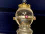 Кинжал "Беринг-2" с бриллиантами, серебром, золотом, черным жемчугом, натуральными сапфирами, горным хрусталем, вставки из кости бивня мамонта, дамасской сталью - фото 4