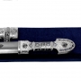 Серебряный двусторонний кинжал с гравировкой, чеканкой, чернением и каленым лезвием "Кардинал" - фото 2
