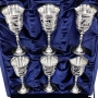 Набор серебряных рюмок для водки или коньяка "Праздничные-2" (6 шт) (объем 1 рюмки 50 мл) - фото 1