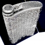 Серебряная фляжка (фляга) двусторонняя "Прибой" (объем 250 мл) - фото 2