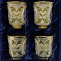 Набор серебряных стопок для водки или коньяка "Горячая эмаль" (4 шт) (объем 1 стопки 50 мл) - фото 1