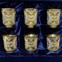 Набор серебряных стопок для водки или коньяка "Горячая эмаль" (6 шт) (объем 1 стопки 50 мл) - фото 1