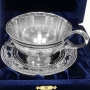 Серебряная чашка чайная с блюдцем "Эрида" (2 предмета) (объем 170 мл) - фото 1