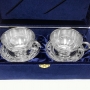 Набор серебряных чашек чайных с блюдцами "Эрида" (4 предмета) (объем 1 чашки 170 мл) - фото 1