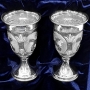 Набор серебряных рюмок для водки или коньяка "Жасмин-3" (2 шт) (объем 1 рюмки 65 мл) - фото 1